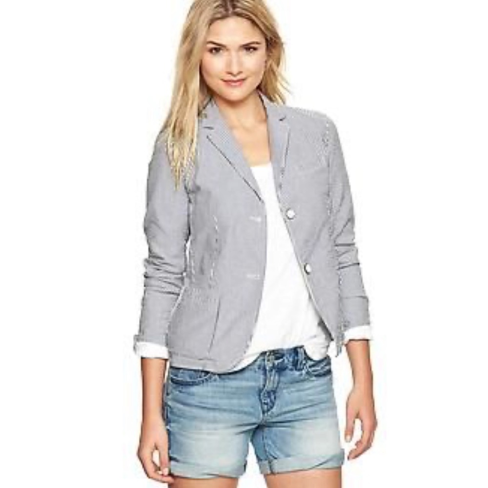 ⬇️gap | mini-striped dobby blazer.